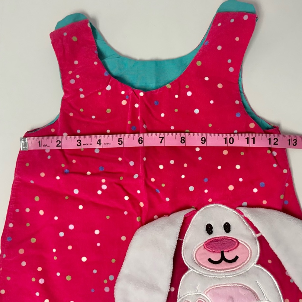 Pink polka dot bunny dress 2T - Picture 10 of 11